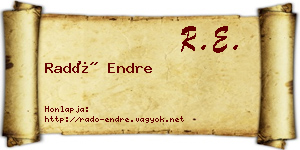 Radó Endre névjegykártya
