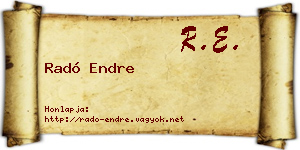 Radó Endre névjegykártya